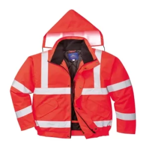 Image of Oxford Weave 300D Class 3 Hi Vis Bomber Jacket Red S
