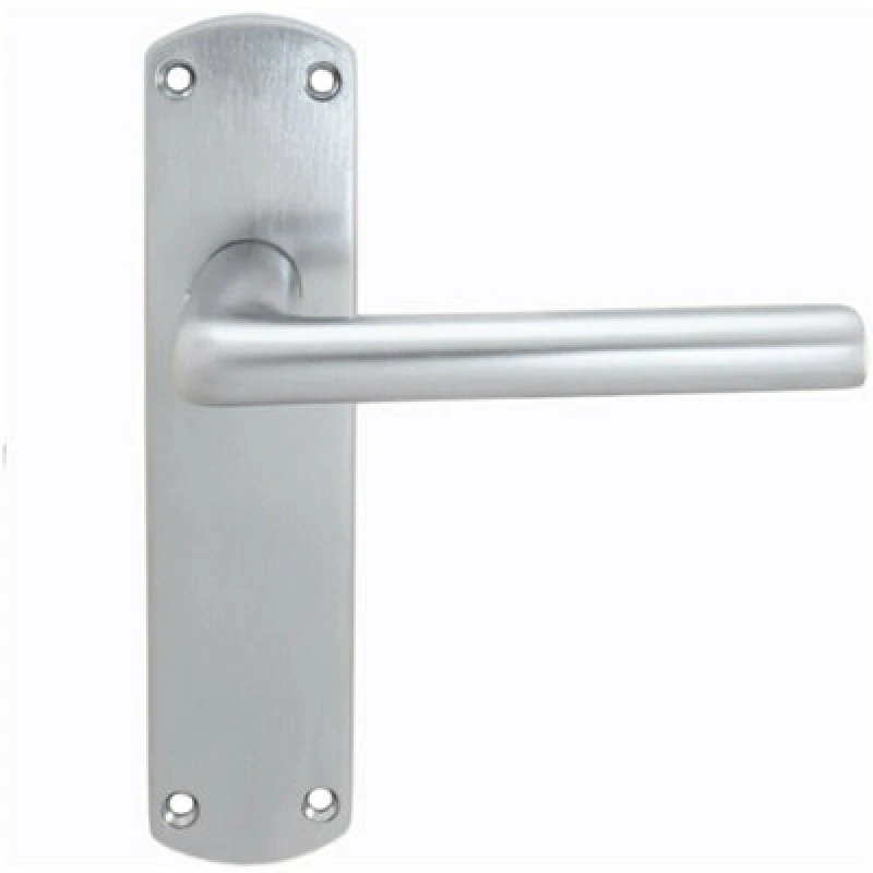Image of Loops Rounded Straight Bar Handle on Latch Backplate 170 x 42mm Satin Chrome Multi