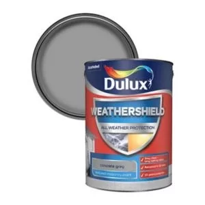 Image of Dulux Weathershield All Weather Protection Concrete Grey Textured Masonry Paint 5L
