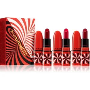 Image of MAC Cosmetics Tiny Tricks Mini Lipstick Trio Hypnotizing Holiday Lipstick Set 3 pcs Shade Red
