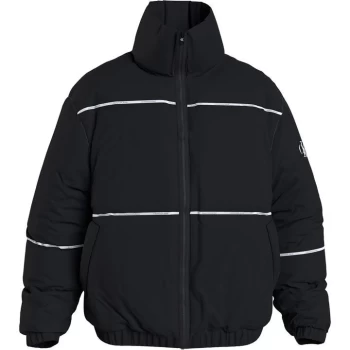 Image of Calvin Klein Jeans Piping Puffer Jacket - Black BEH