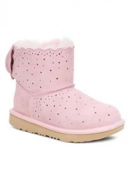 Image of UGG Mini Bailey Bow Ll Starry Lite Boots - Seashell Pink, Seashell Pink, Size 9 Younger