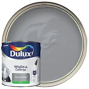 Image of Dulux Walls & Ceilings Natural Slate Silk Emulsion Paint 2.5L