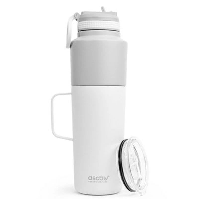 Image of asobu Insulated Stainless Steel Twin Pack Water Bottle White 591ml/ 887ml White