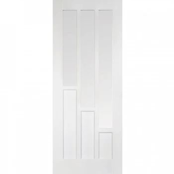 Image of LPD Coventry White Primed 3 Light Clear Glazed Internal Door - 1981mm x 762mm (78 inch x 30 inch)