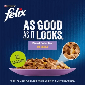 Image of Felix As Good As It Looks Pouches in Jelly Mega Pack 88 x 100g - Mixed Selection