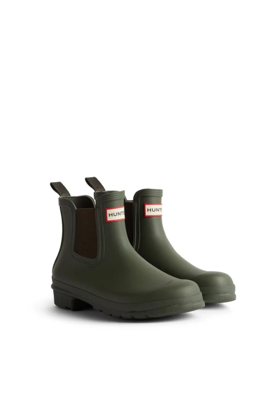Image of Hunter Womens Original Chelsea in Dark Olive Size: 7 Dark Olive Female 7