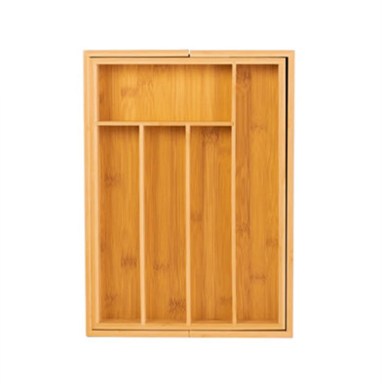 Image of Innoteck Essentials Expandable Bamboo Cutlery Tray With 5-7 Compartments