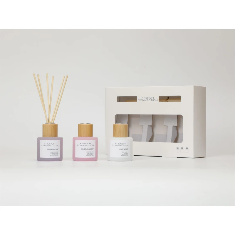 Image of French Connection French Connection Trio of Reed Diffusers Gift Set 3x50G Pastel Range Size: 3 Pack Multi 3 Pack Unisex 5056791600511