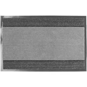 Image of JVL Miracle Barrier Door Mat, 40 x 60 cm, Grey/Charcoal Stripes