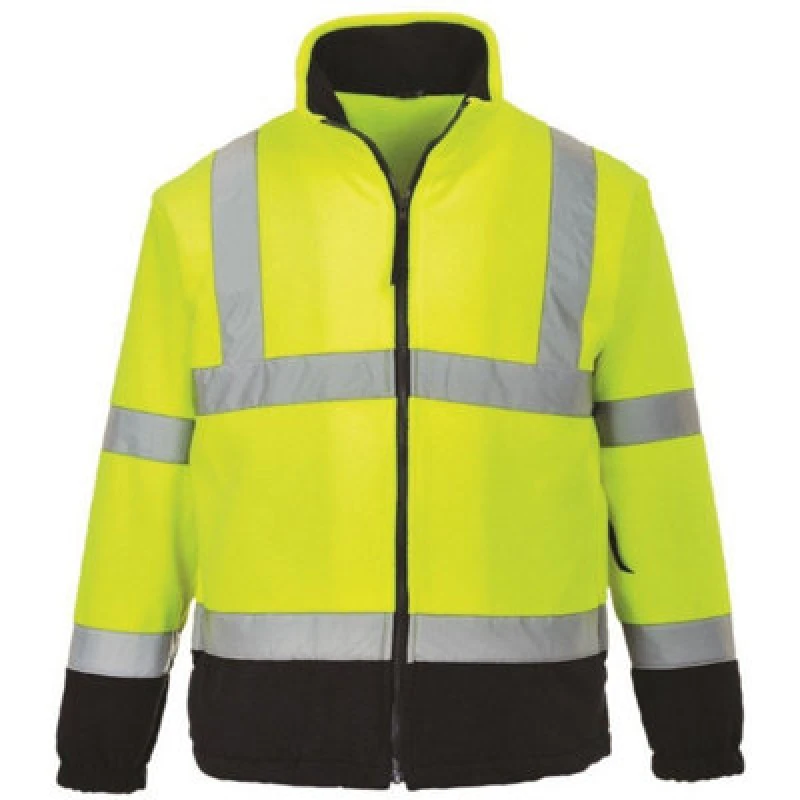 Image of Portwest 2 Tone Hi Vis Fleece Jacket F301YNR5XL Colour: Yellow / Navy