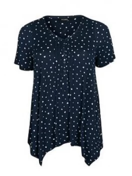 Image of Evans Heart Print Pintuck Top -