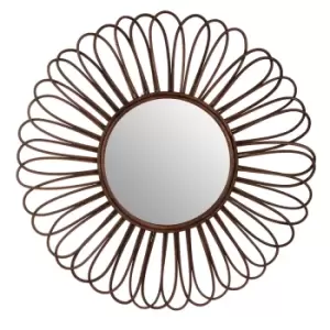 Image of Interiors By Premier Round Wall Mirror - Black Ratta
