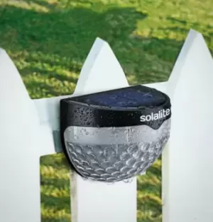 Image of Solalite LED Solar Fence Light (2 Pack) Black