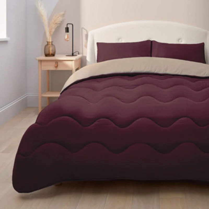 Image of Silentnight Coverless Duvet And Pillowcase - 10.5 Tog - Berry/natural - Single
