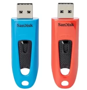 Image of SanDisk Ultra USB flash drive 64GB USB Type-A 3.0 Blue, Red