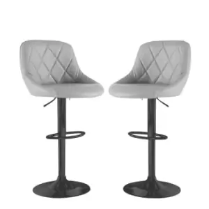 Image of Neo Set Of 2 Madrid Swivel Bar Stool - Grey
