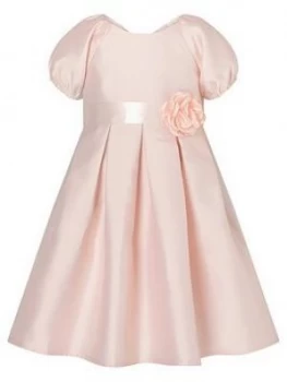 Image of Monsoon Baby Girls S.E.W. Puff Duchess Twill Dress - Pink, Size 6-12 Months