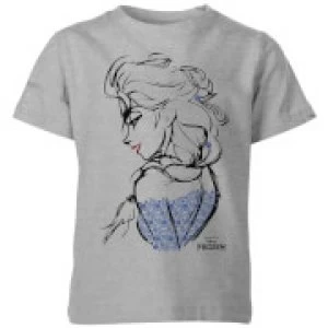 Image of Disney Frozen Elsa Sketch Kids T-Shirt - Grey - 9-10 Years