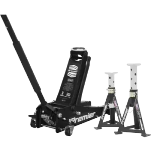 Image of Sealey Premier 3040A Rocket Lift Trolley Jack and Axle Stands Set 3 Tonne White
