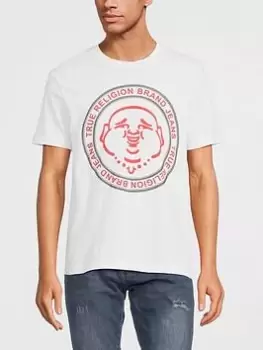 Image of TRUE RELIGION Buddha Face T-Shirt, White, Size S, Men