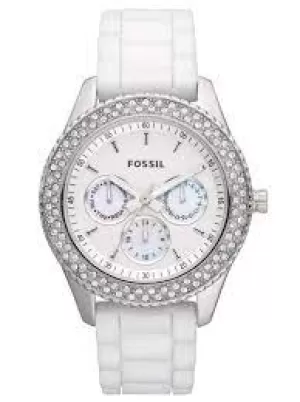 Image of Fossil Womens Stella Multifunction Castor Oil Watch - White