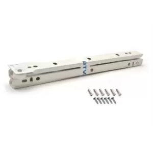 Image of GTV Roller Drawer Runners Metal Slides White Colour Kitchen + Free Fixing Pack -