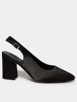 Image of Yours Extra Wide Fit Pointed Block Heel Court Black, Size Eee, Women