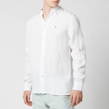 Image of Tommy Hilfiger Mens Pigment Dyed Linen Shirt - White - M