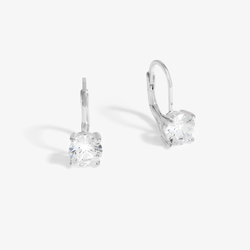 Image of Simply Silver Sterling Silver 925 Cubic Zirconia French Hook Earrings Silver female