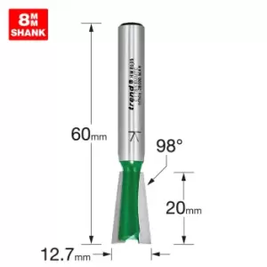 Image of Trend CRAFTPRO Large Dovetail Router Cutter 12.7mm 20mm 8mm