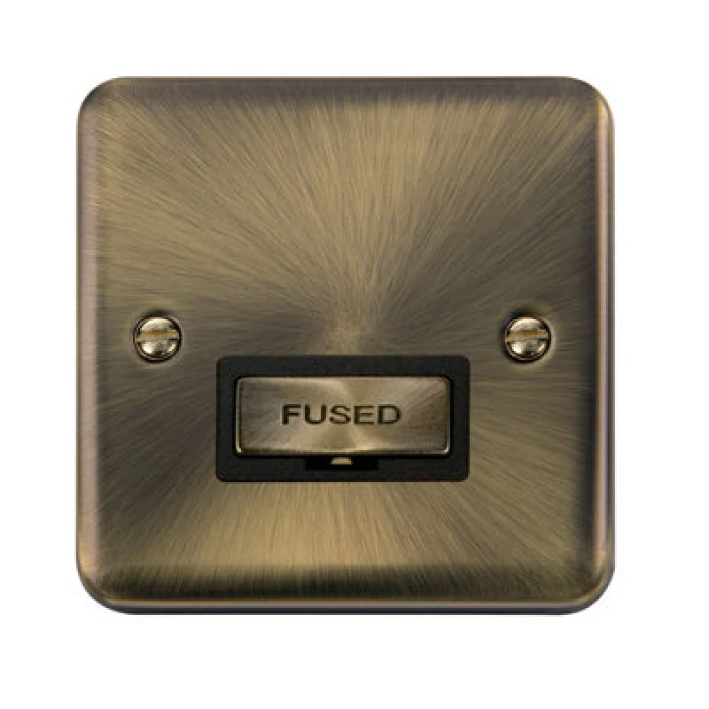 Image of SE Home Curved Antique Brass 13A Fused Ingot Connection Unit Gold