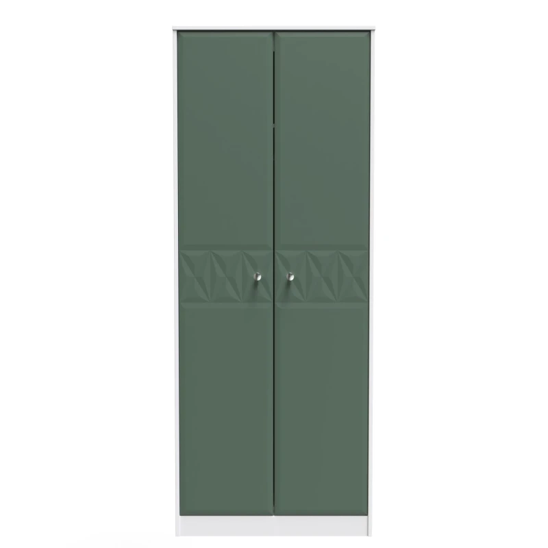 Image of Toledo 2 Door Wardrobe In Labrador Green & White (Ready Assembled)