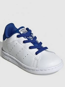 Image of adidas Originals Stan Smith Infant Trainers - White/Blue, Size 9