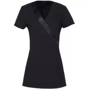 Image of Premier Womens/Ladies Rose Beauty & Spa Wrap Satin Trim Tunic (8) (Black) - Black