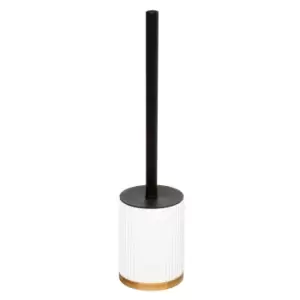 Image of Modern Bamboo Toilet Brush and Holder White