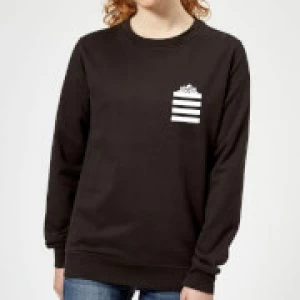 Image of Looney Tunes Taz Stripes Pocket Print Womens Sweatshirt - Black - M