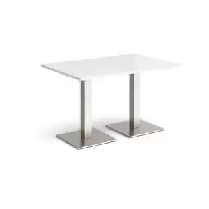 Image of Brescia rectangular dining table with flat square brushed steel bases