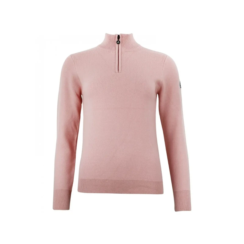 Image of Womens 1/2 zip turtleneck sweater Peak Mountain Acharlito Rose Female S
