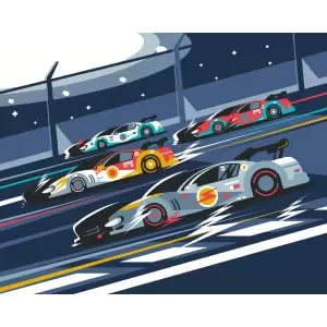 Image of Origin Murals Sports Cars Navy Blue Wall Mural - 3.5 x 2.8m