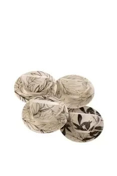 Image of 'Minimal Flora' Teacups & Saucers Set of 4