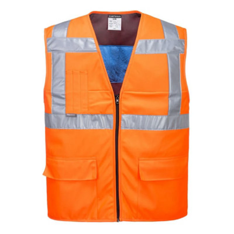 Image of Portwest Cooling Class 2 Hi Vis Waistcoat CV02ORRS/M Colour: Orange