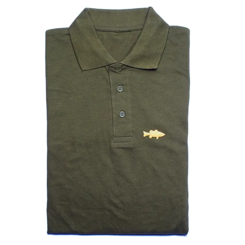 Image of Big Fish Polo shirt Big Fish Bass Gold Vert Male S POLO-ECU-BASSGOLD-KAKI-S