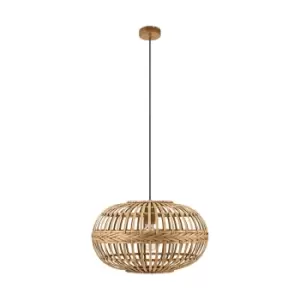 Image of Eglo Amsfield Rounded Rattan Single Pendant