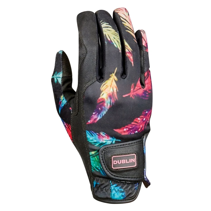 Image of Dublin Feather Riding Gloves Black unisex