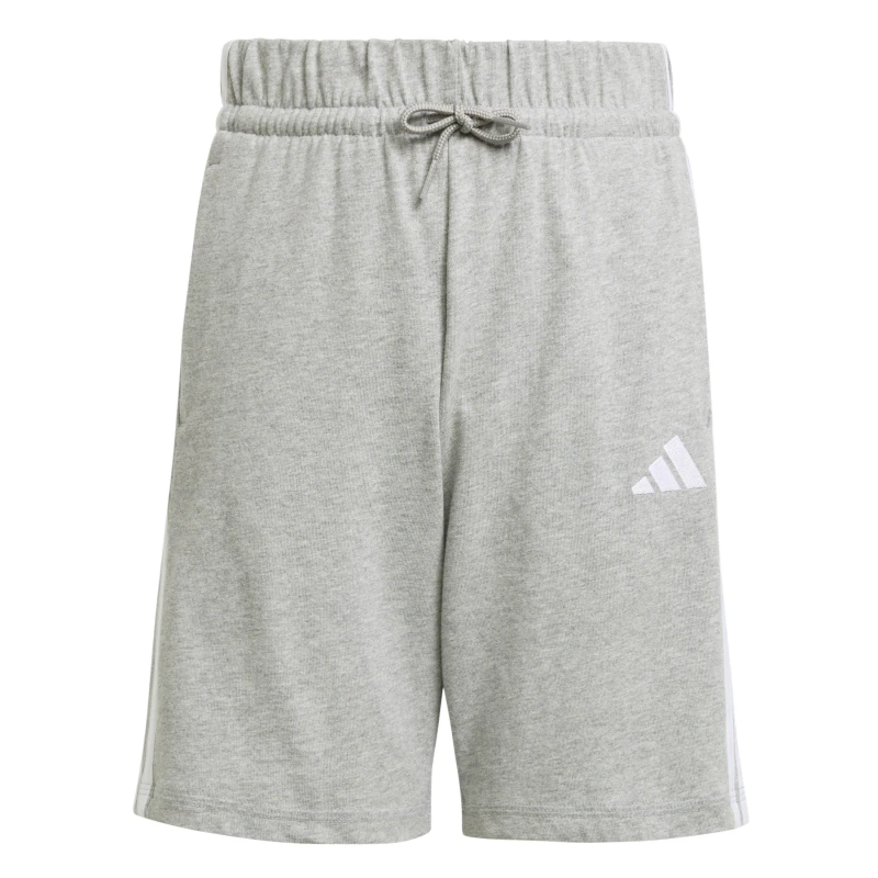 Image of adidas Essentials 3 Stripe Jersey Short Juniors Grey/White male 11-12 Years