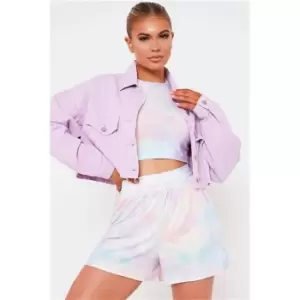 Image of I Saw It First Multi Tie Dye High Waisted Loose Fit Shorts - Multi