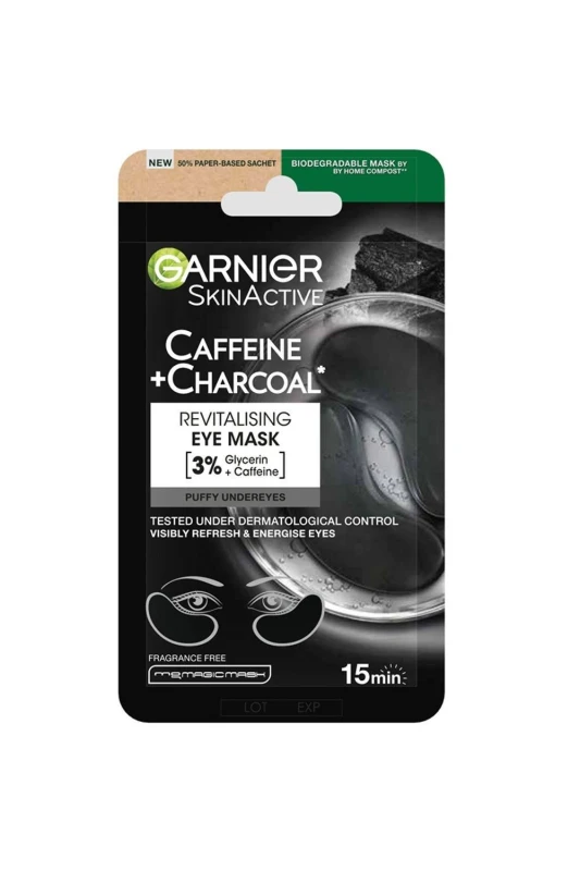 Image of Garnier Skin Active Caffeine + Charcoal Eye Mask 5 g