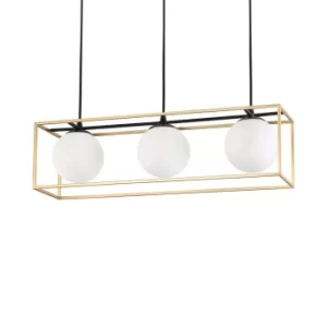 Image of Lingotto 3 Light Pendant Bar Light Antique Brass