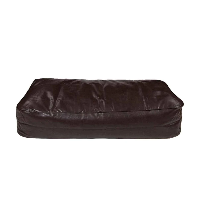 Image of Kaikoo Faux Leather Occasional Bed - Chocolate, Black KAI24-039